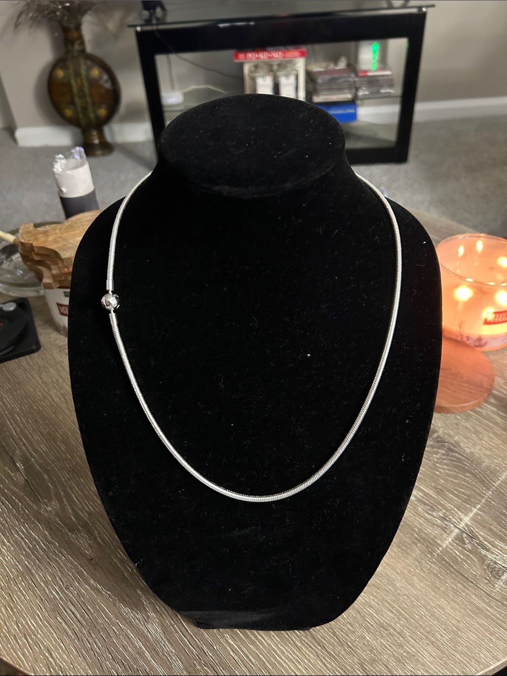 Pandora Polished Silver Snake Chain Necklace